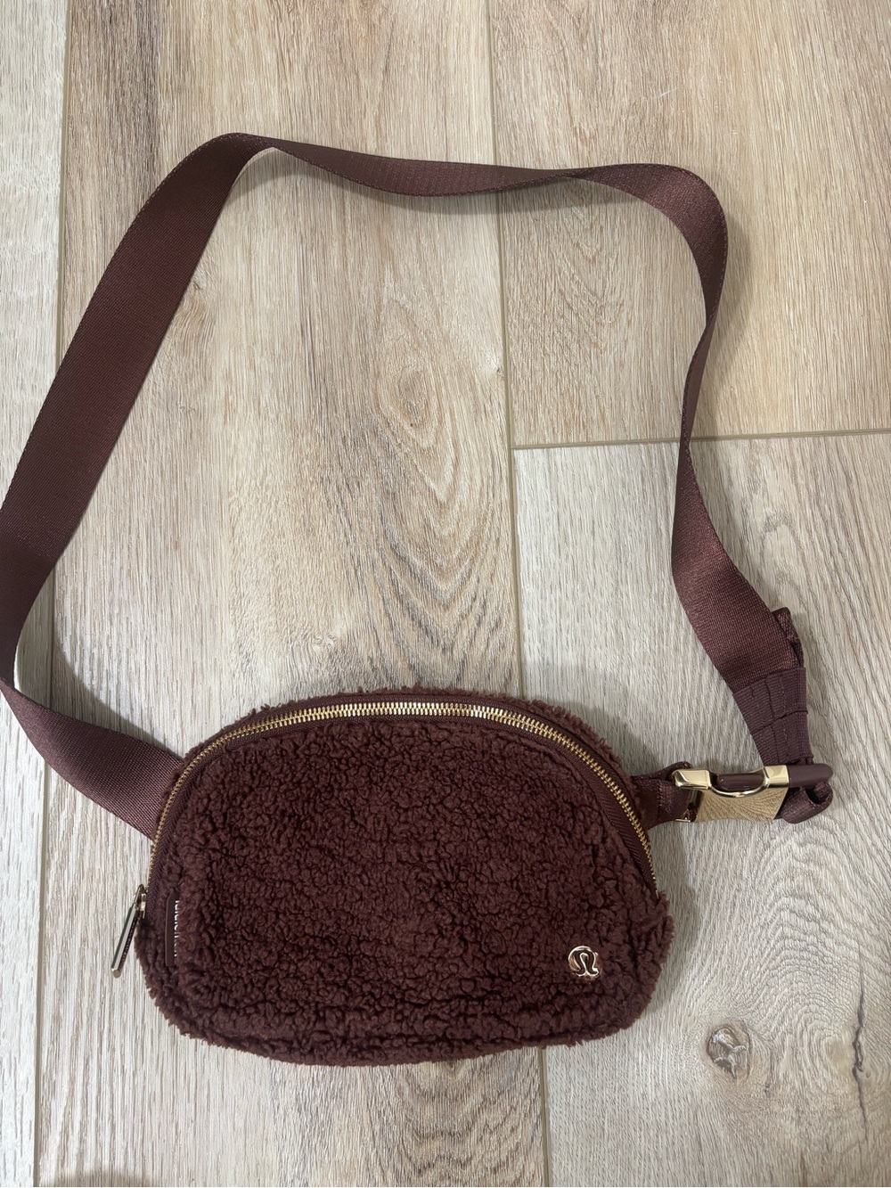 lululemon athletica Chocolate Brown Sherpa Crossbody Belt Bag